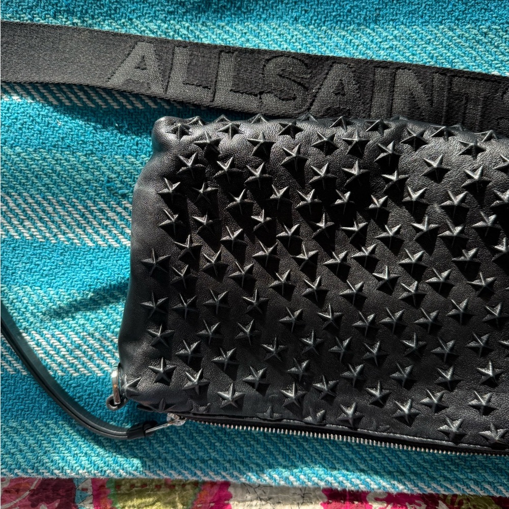 All Saints Black Star-Studded Crossbody Bag - Picture 10 of 16